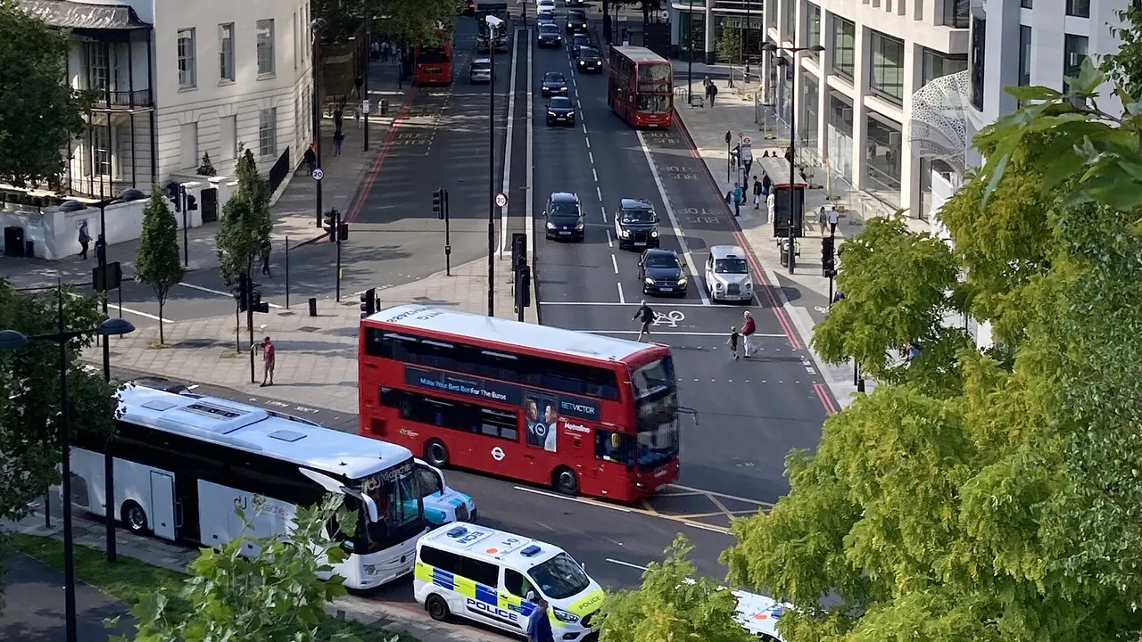 Edgware Road, seen from Marble Arch